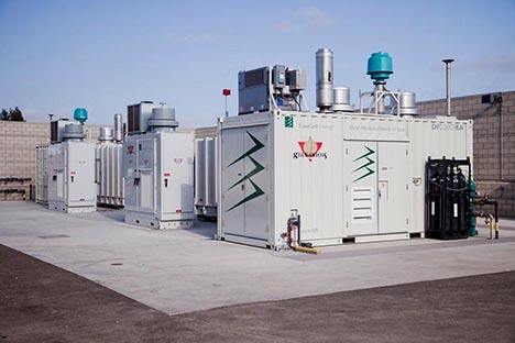 Two, 300 – KVA fuel cells. Generating  .6  MW of electricity. Running on biogas created from onion juice. The fuel cells produce $60,000 of electricity a month.